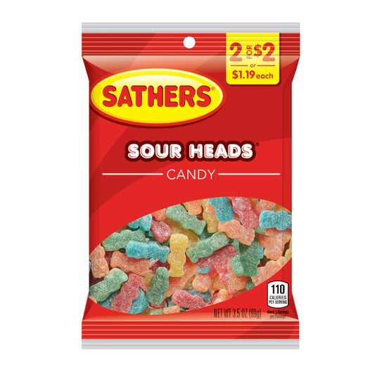 Sathers Sour Heads 3.5oz