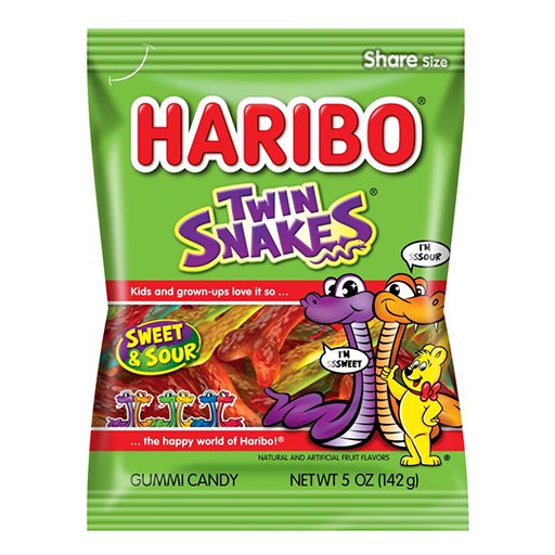 USA Haribo Twin Snakes Peg Bags 5oz